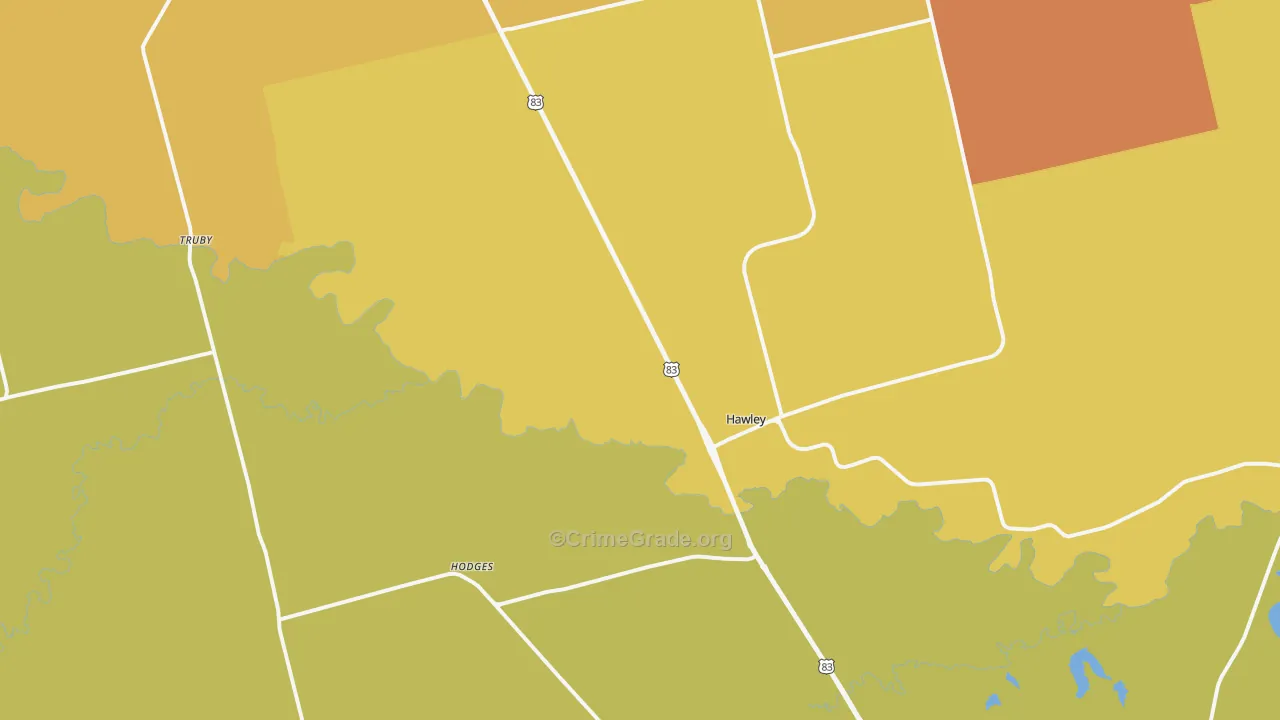 Hawley, TX Map of Vandalism Rates