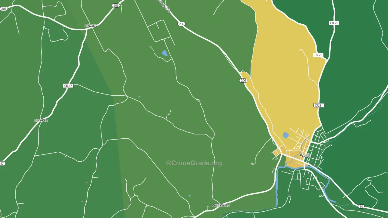 Hawleys, NY Map of Vandalism Rates