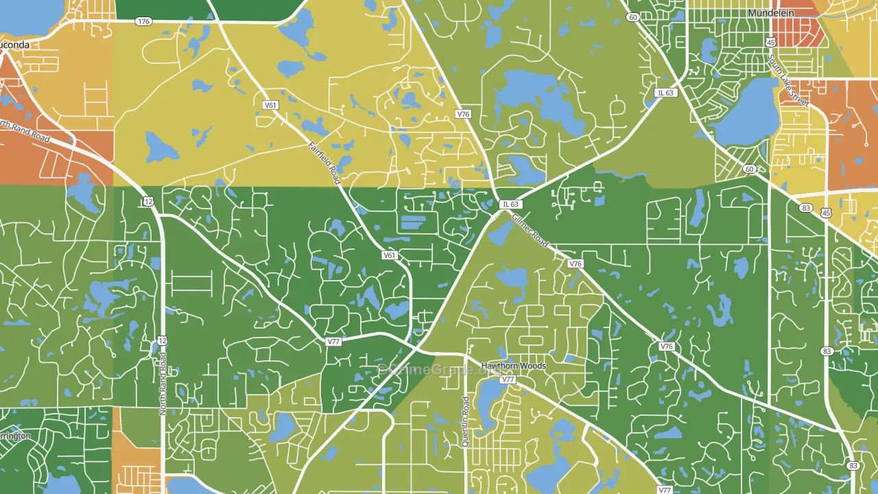 Hawthorn Woods, IL Map of Vandalism Rates