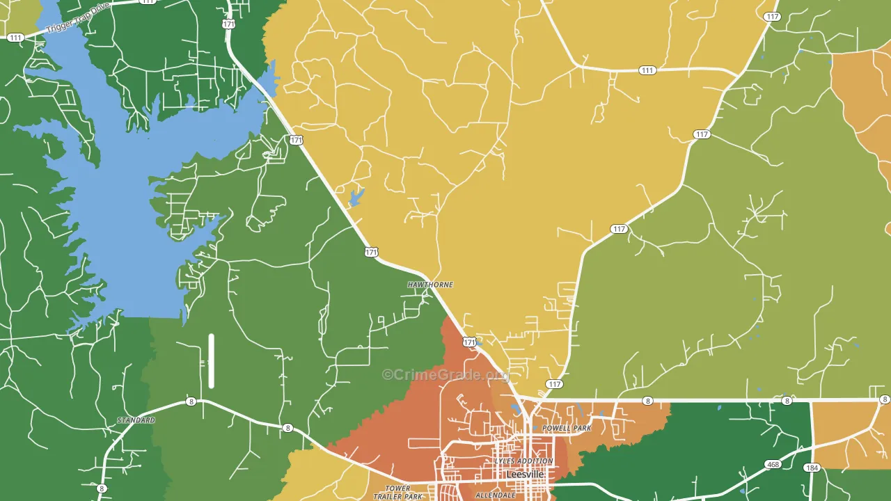 Hawthorne, LA Map of Vandalism Rates