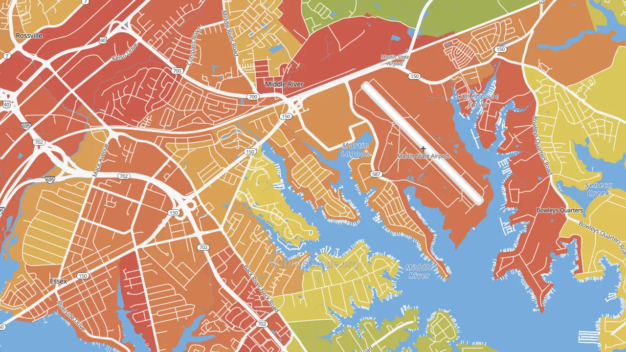 Hawthorne, Middle River, MD Map of Vandalism Rates