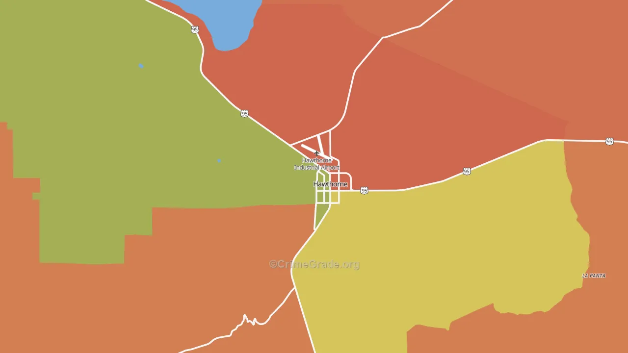 Hawthorne, NV Map of Vandalism Rates