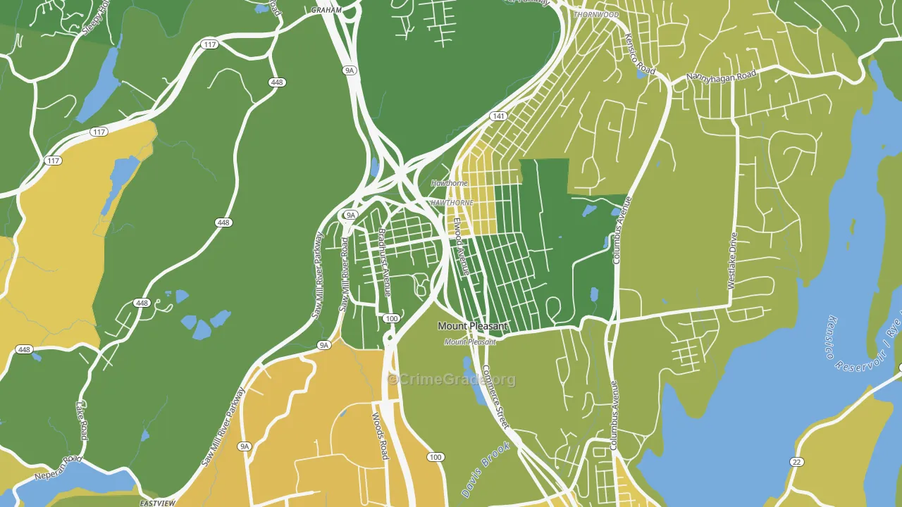 Hawthorne, NY Map of Vandalism Rates