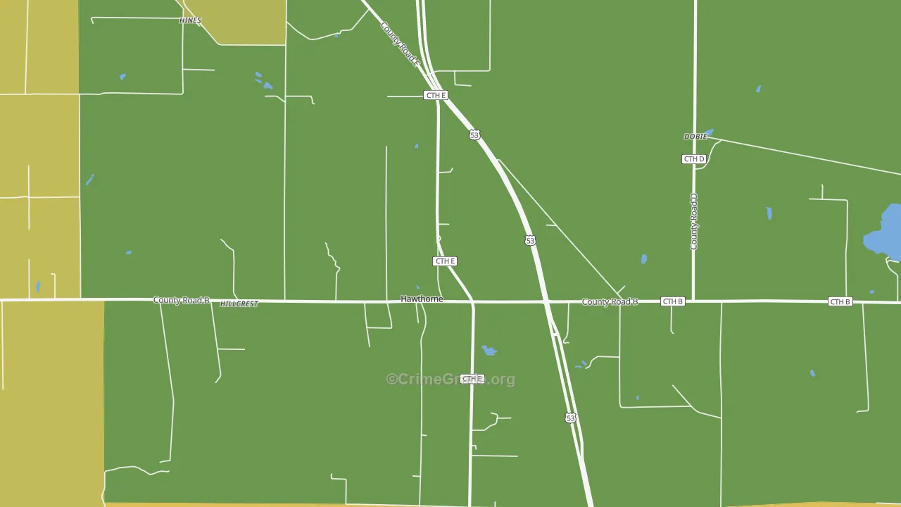 Hawthorne, WI Map of Vandalism Rates