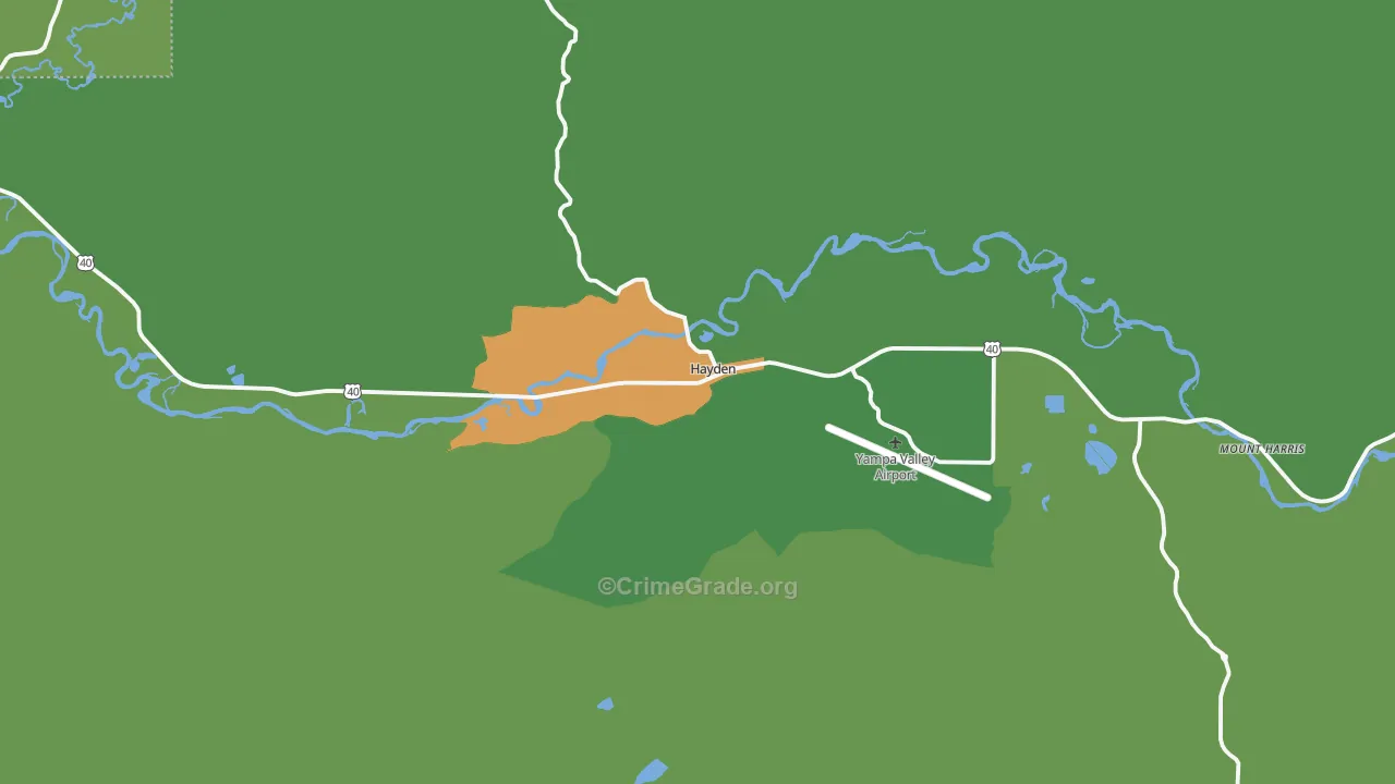 Hayden, CO Map of Vandalism Rates