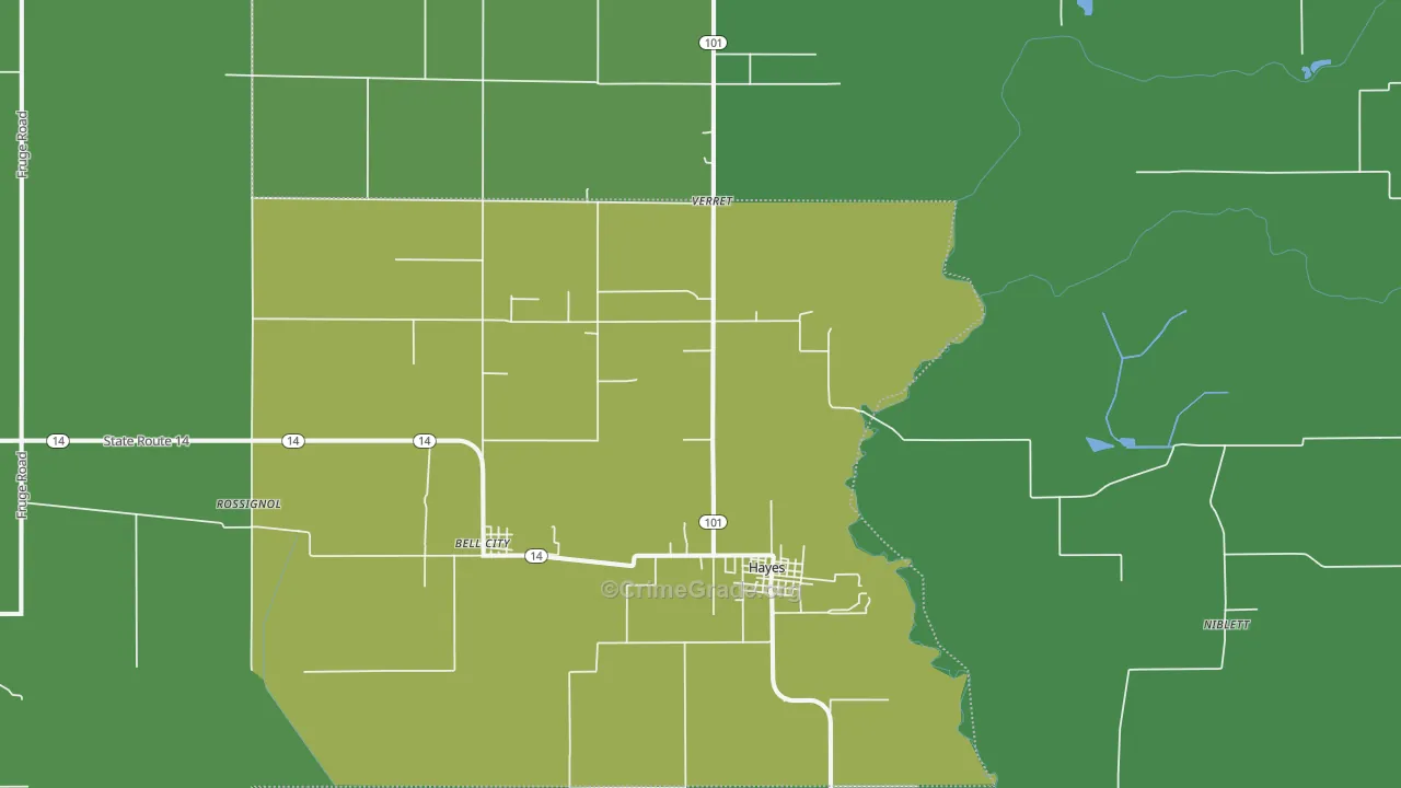 Hayes, LA Map of Vandalism Rates