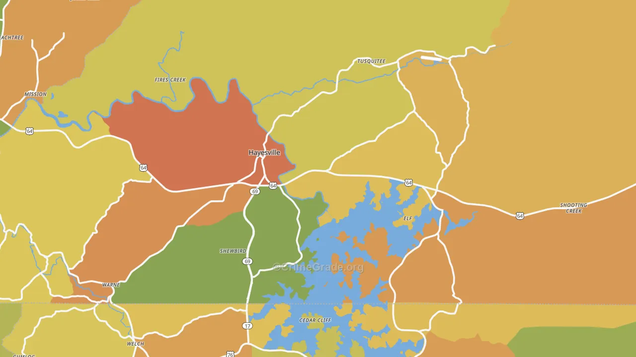 Hayesville, NC Map of Vandalism Rates