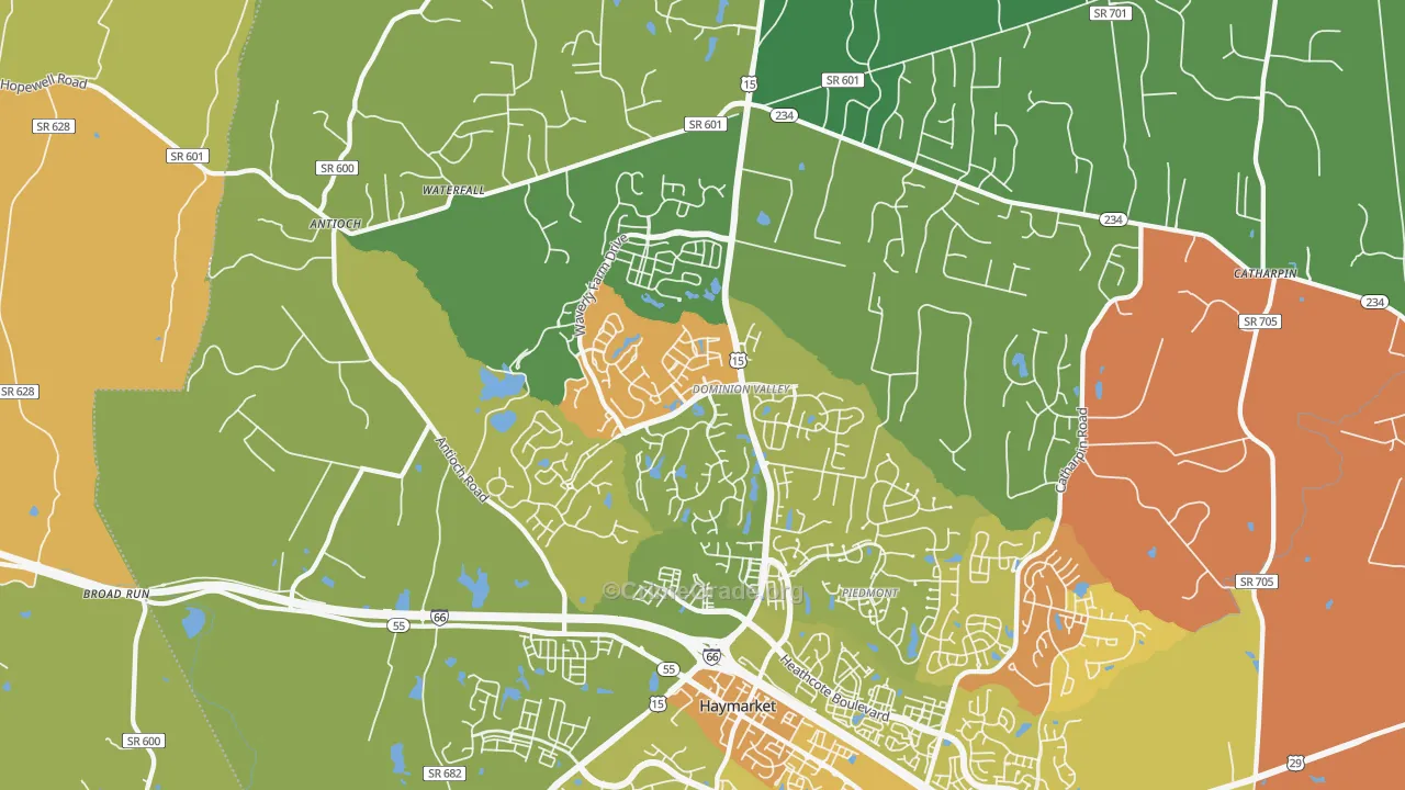 Haymarket, VA Map of Vandalism Rates