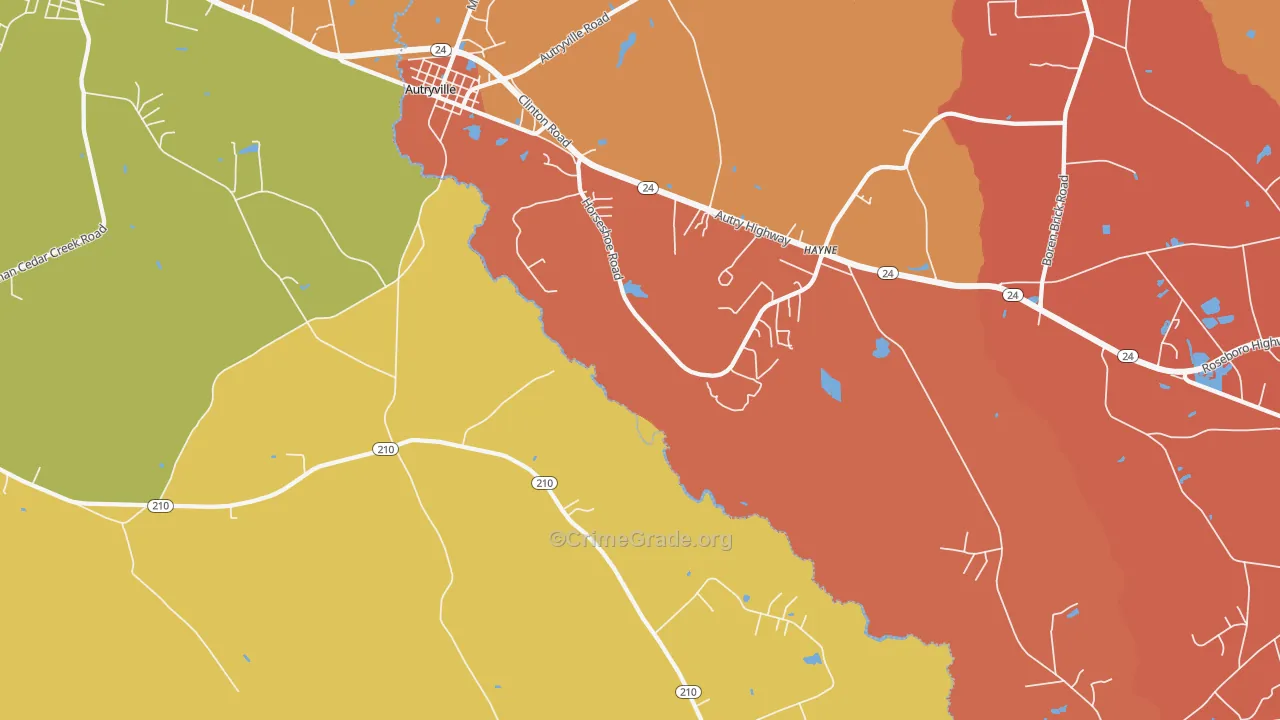 Hayne, NC Map of Vandalism Rates