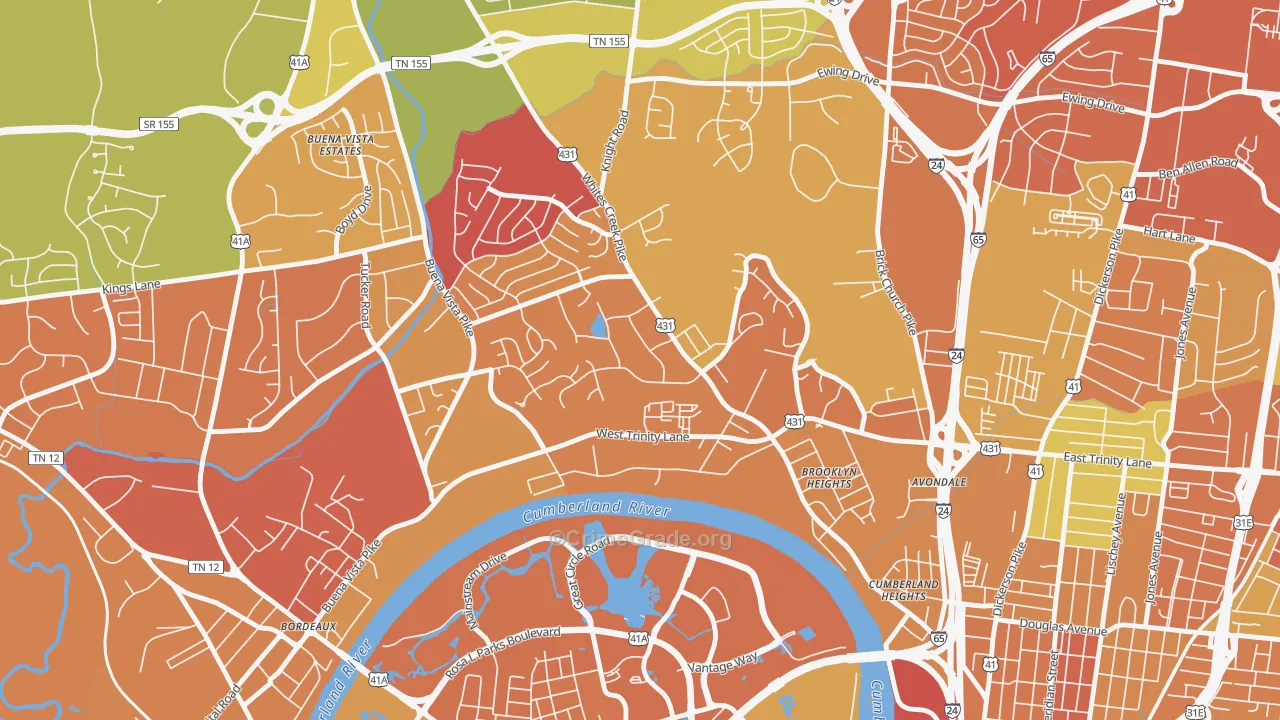 Haynes Area, Nashville, TN Map of Vandalism Rates