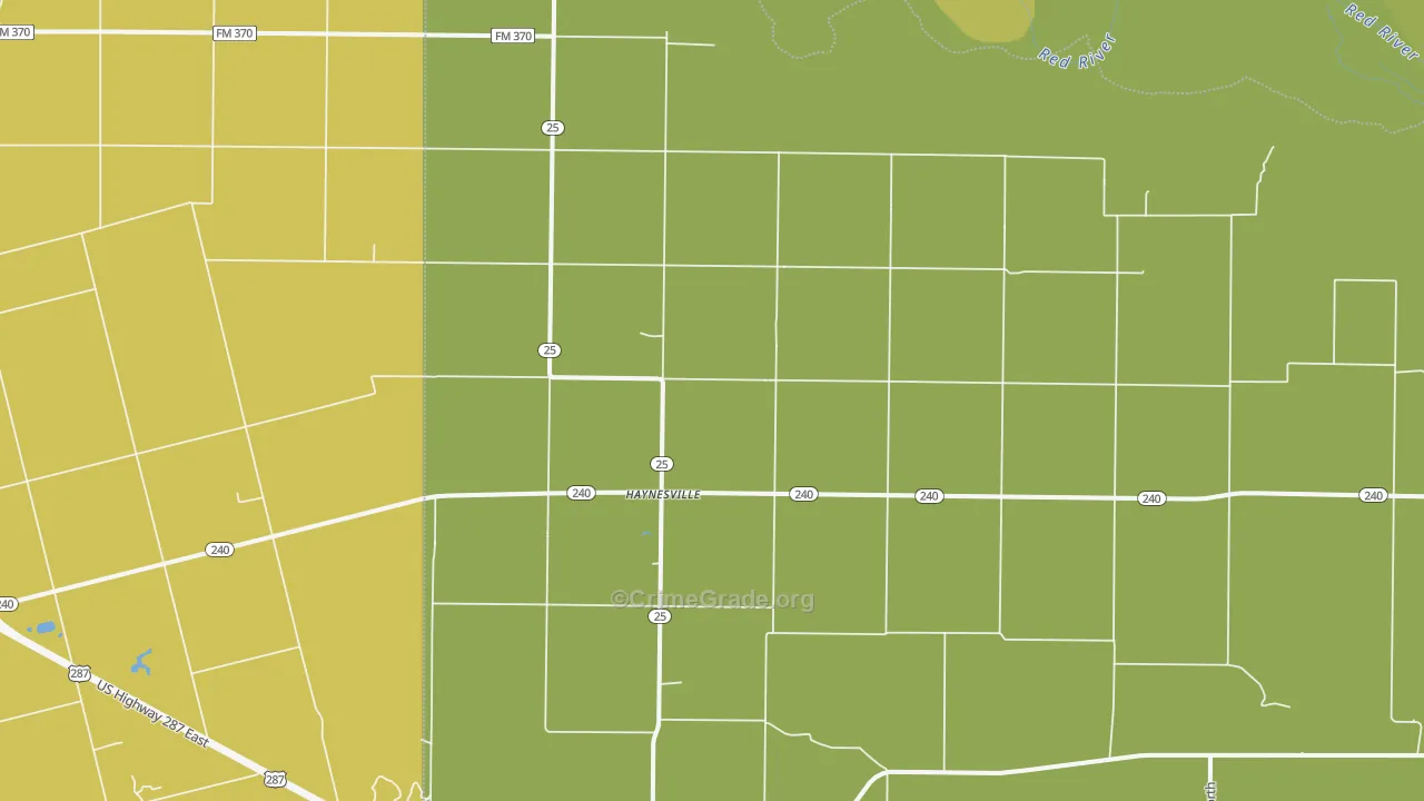Haynesville, TX Map of Vandalism Rates