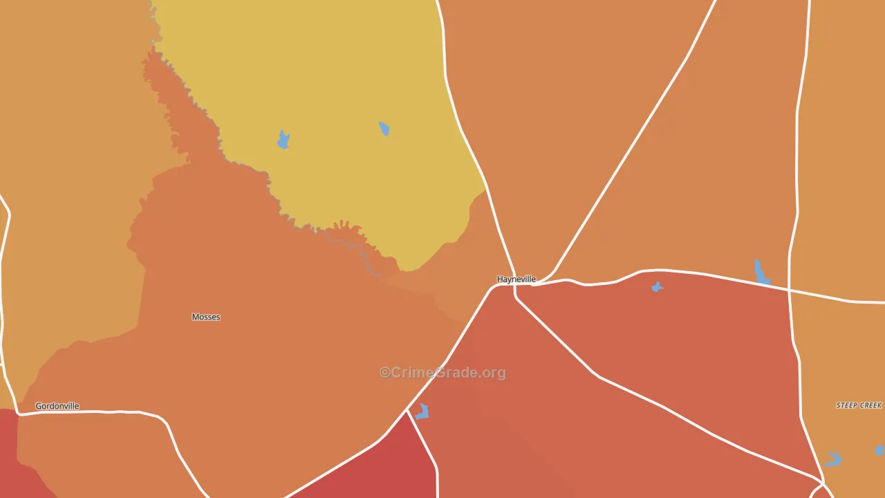 Hayneville, AL Map of Vandalism Rates