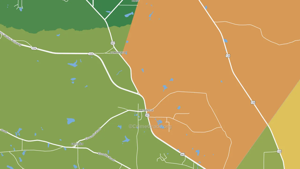 Hayneville, GA Map of Vandalism Rates