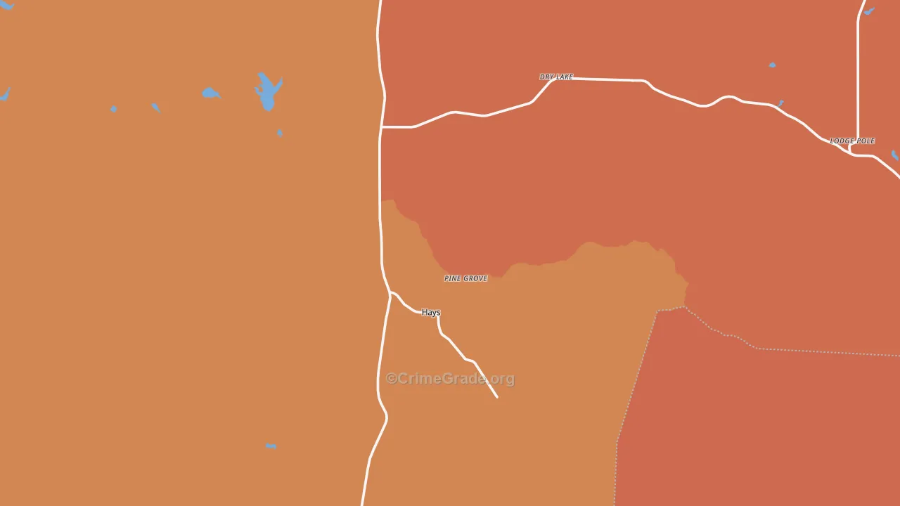 Hays, MT Map of Vandalism Rates