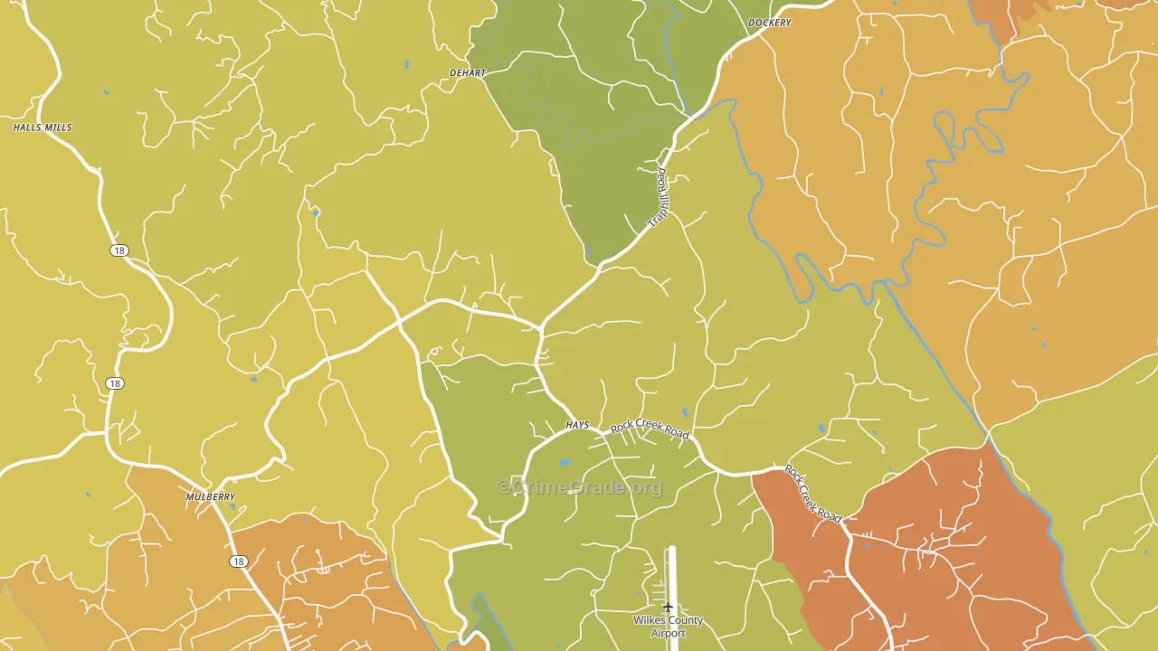 Hays, NC Map of Vandalism Rates