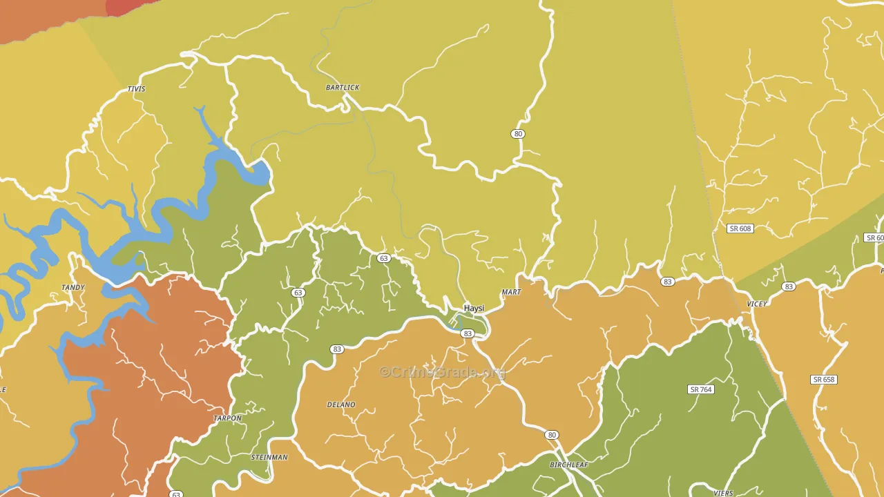 Haysi, VA Map of Vandalism Rates