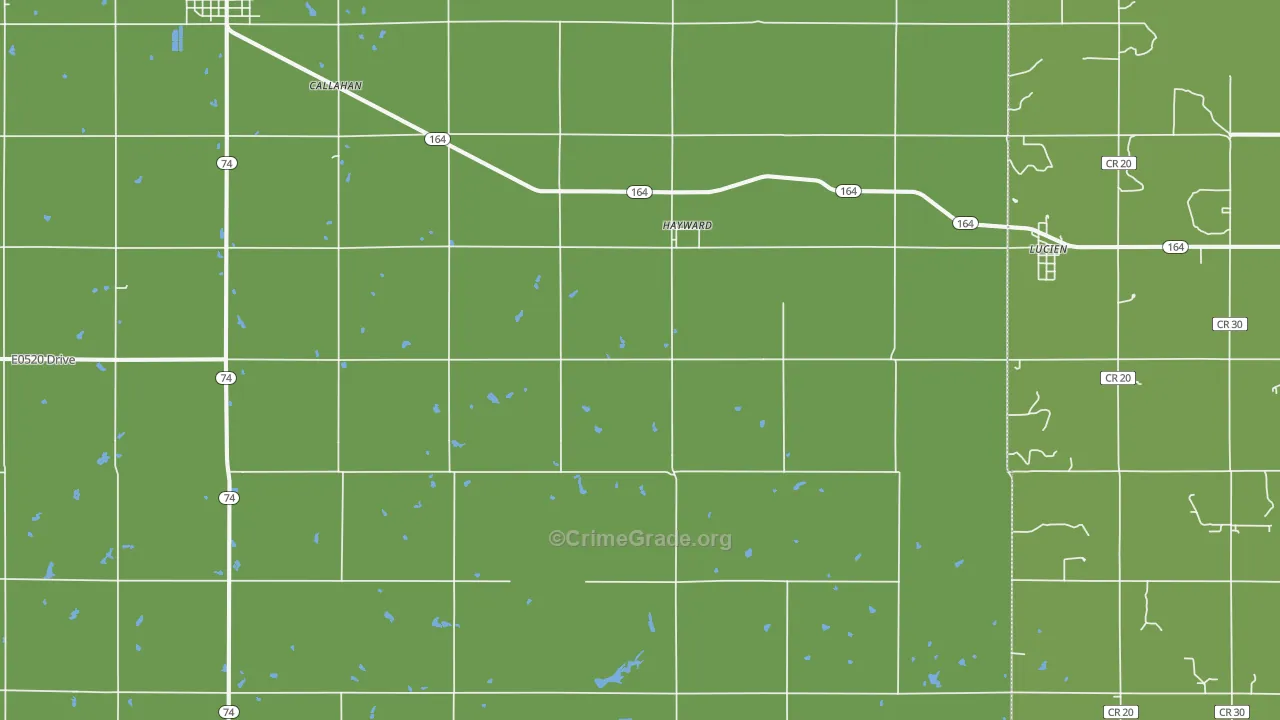 Hayward, OK Map of Vandalism Rates