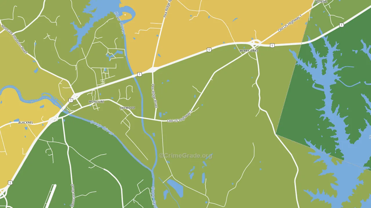 Haywood, NC Map of Vandalism Rates