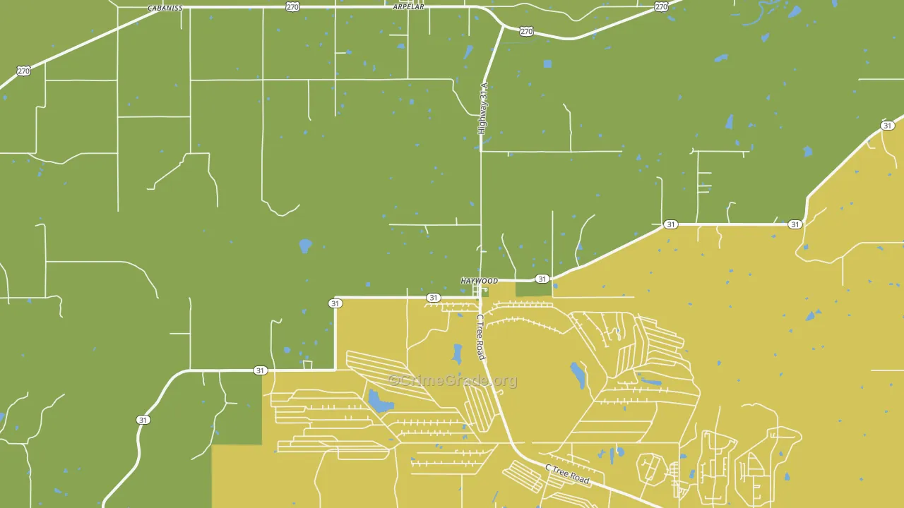 Haywood, OK Map of Vandalism Rates