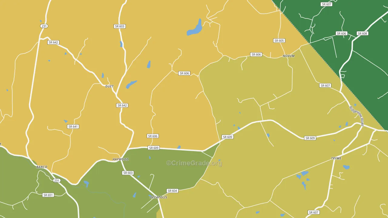 Haywood, VA Map of Vandalism Rates