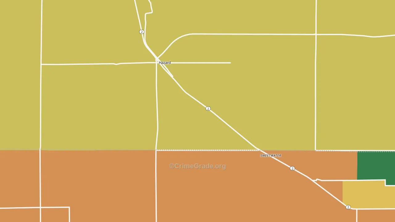 Hazard, NE Map of Vandalism Rates