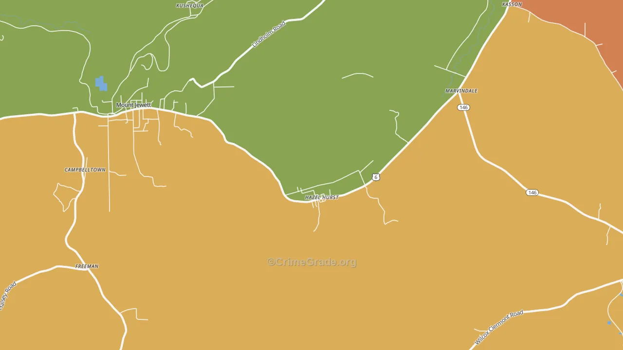 Hazel Hurst, PA Map of Vandalism Rates