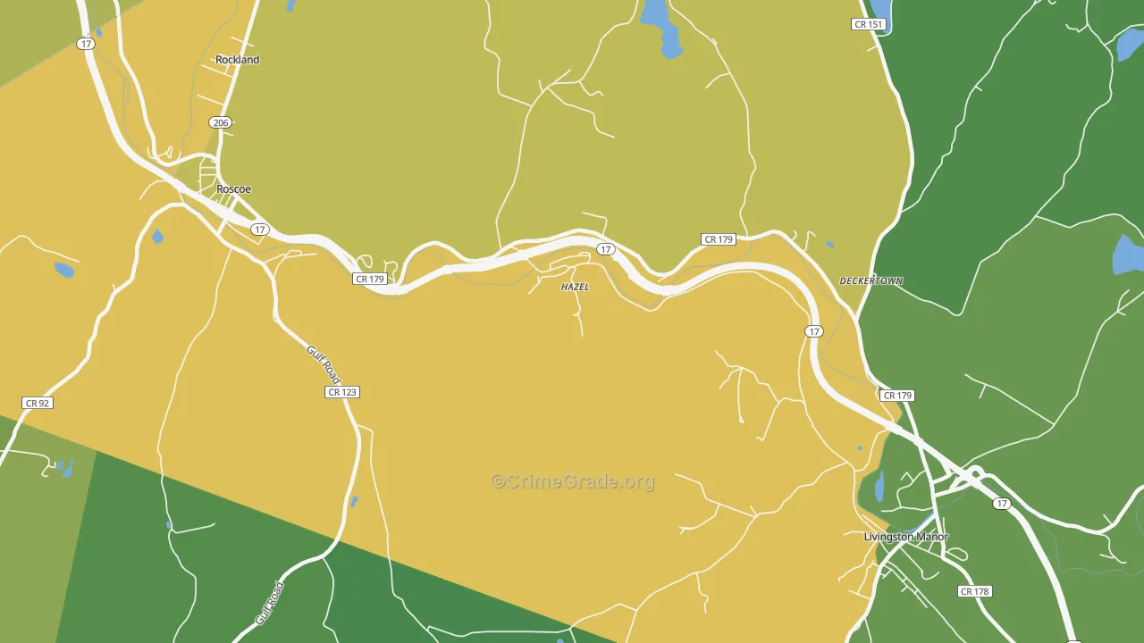 Hazel, NY Map of Vandalism Rates