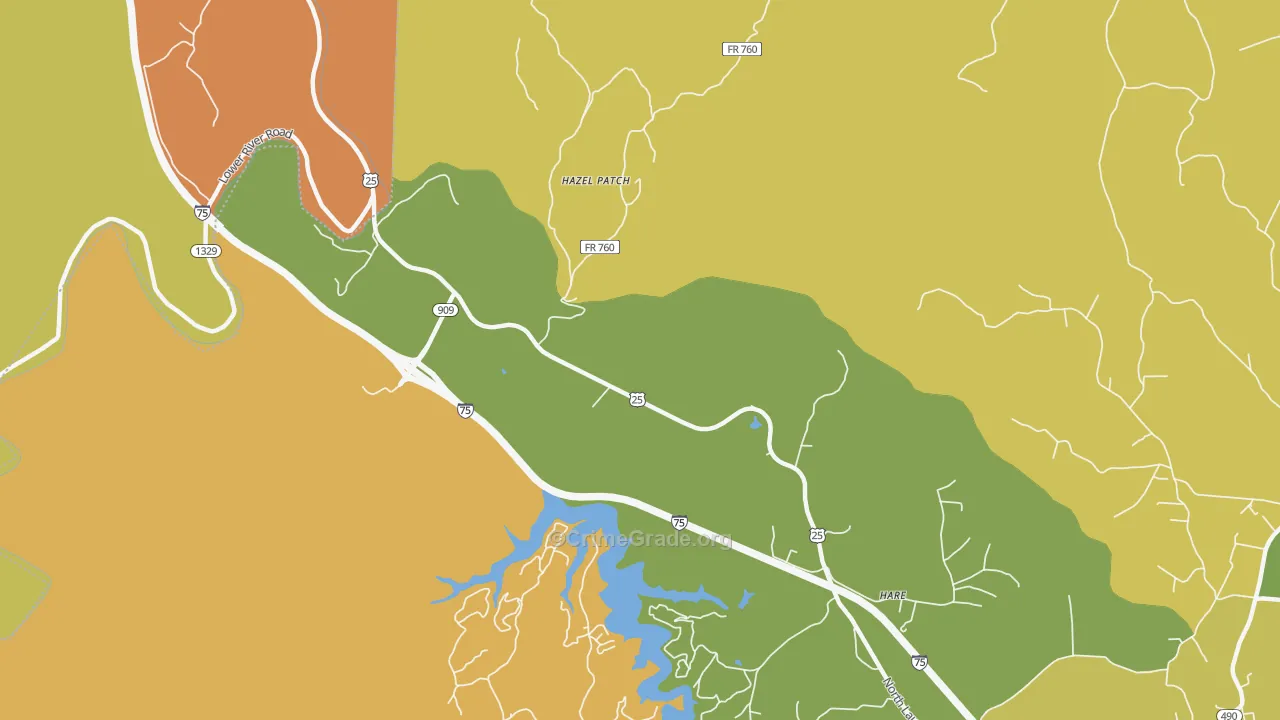 Hazel Patch, KY Map of Vandalism Rates