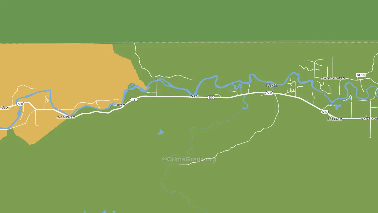 Hazel, WA Map of Vandalism Rates