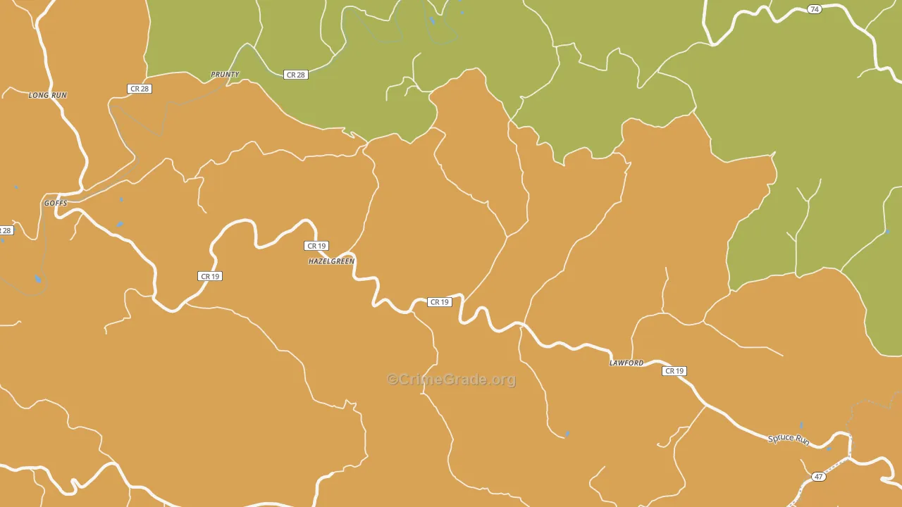Hazelgreen, WV Map of Vandalism Rates