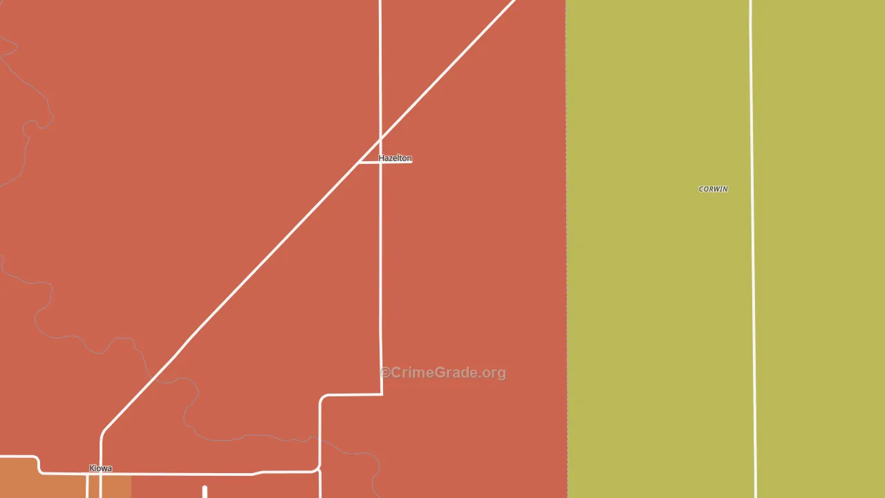 Hazelton, KS Map of Vandalism Rates