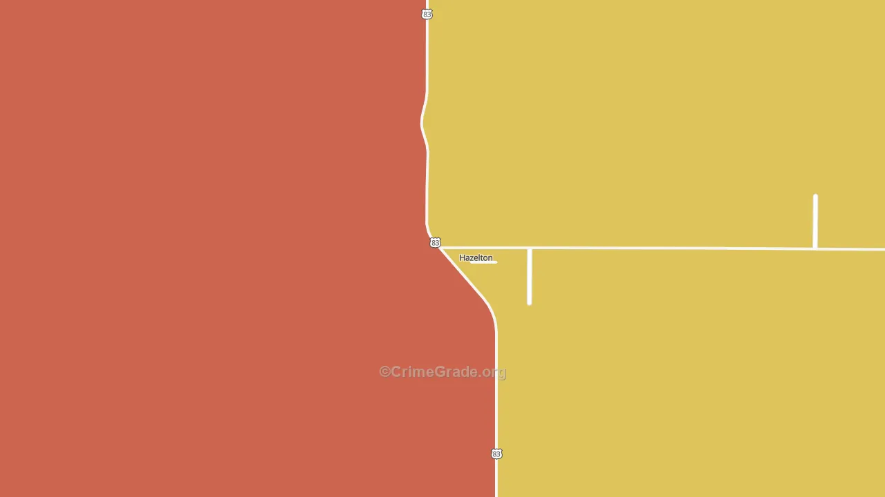 Hazelton, ND Map of Vandalism Rates