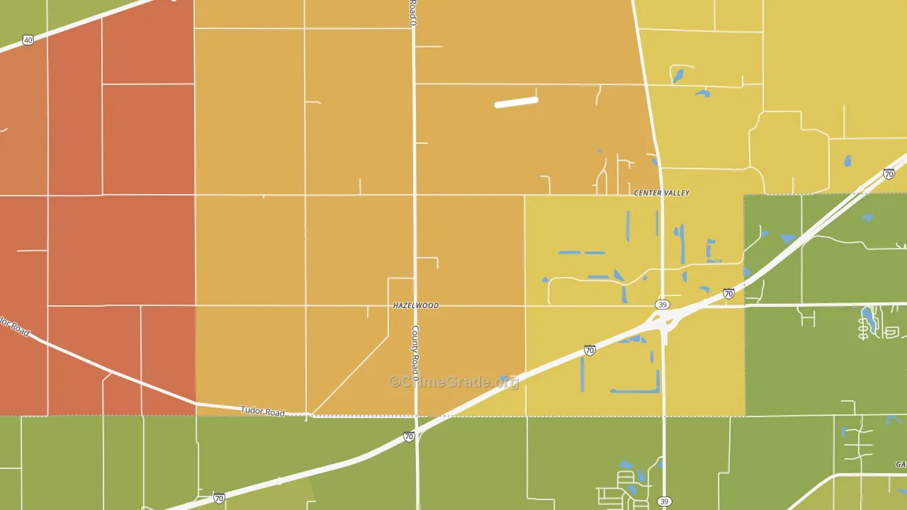 Hazelwood, IN Map of Vandalism Rates