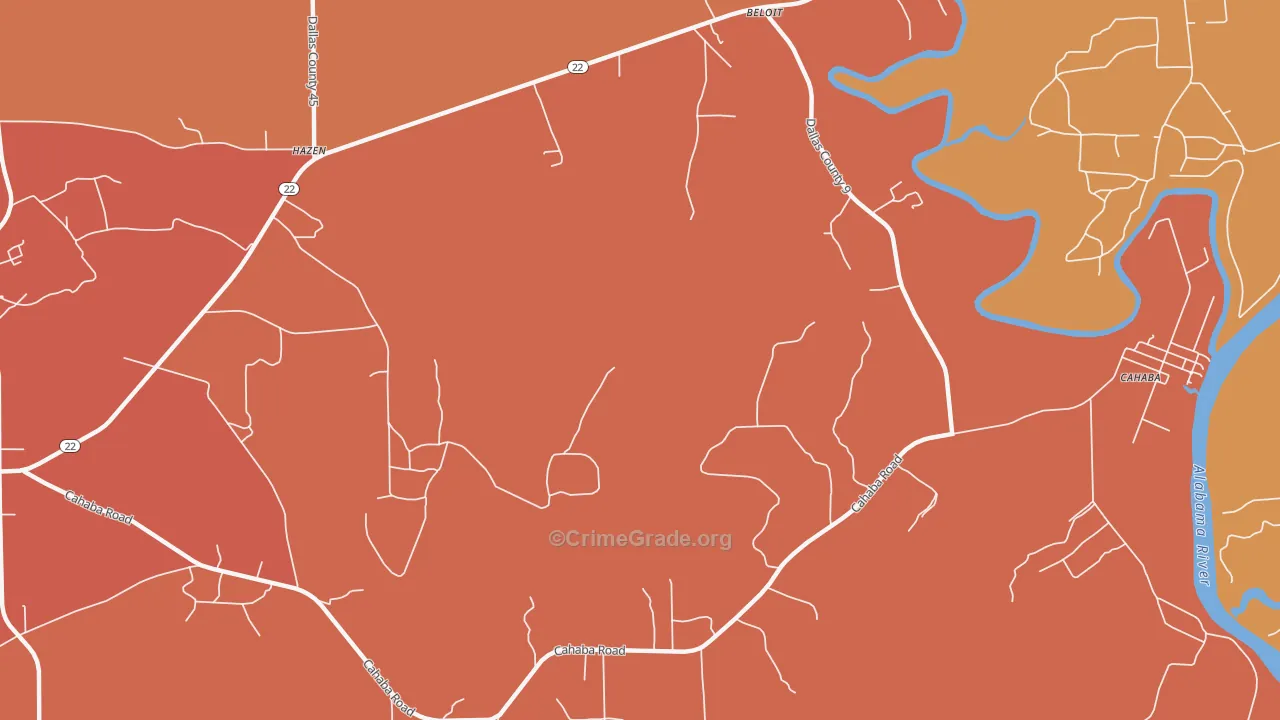 Hazen, AL Map of Vandalism Rates