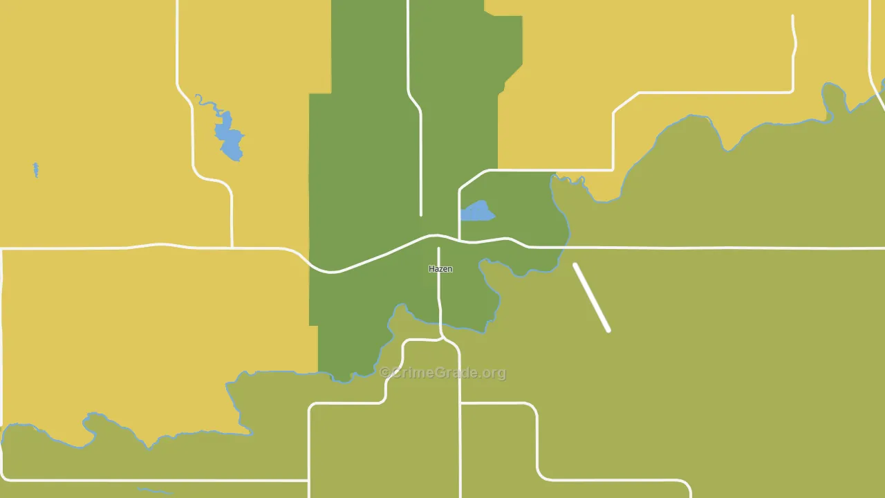 Hazen, ND Map of Vandalism Rates