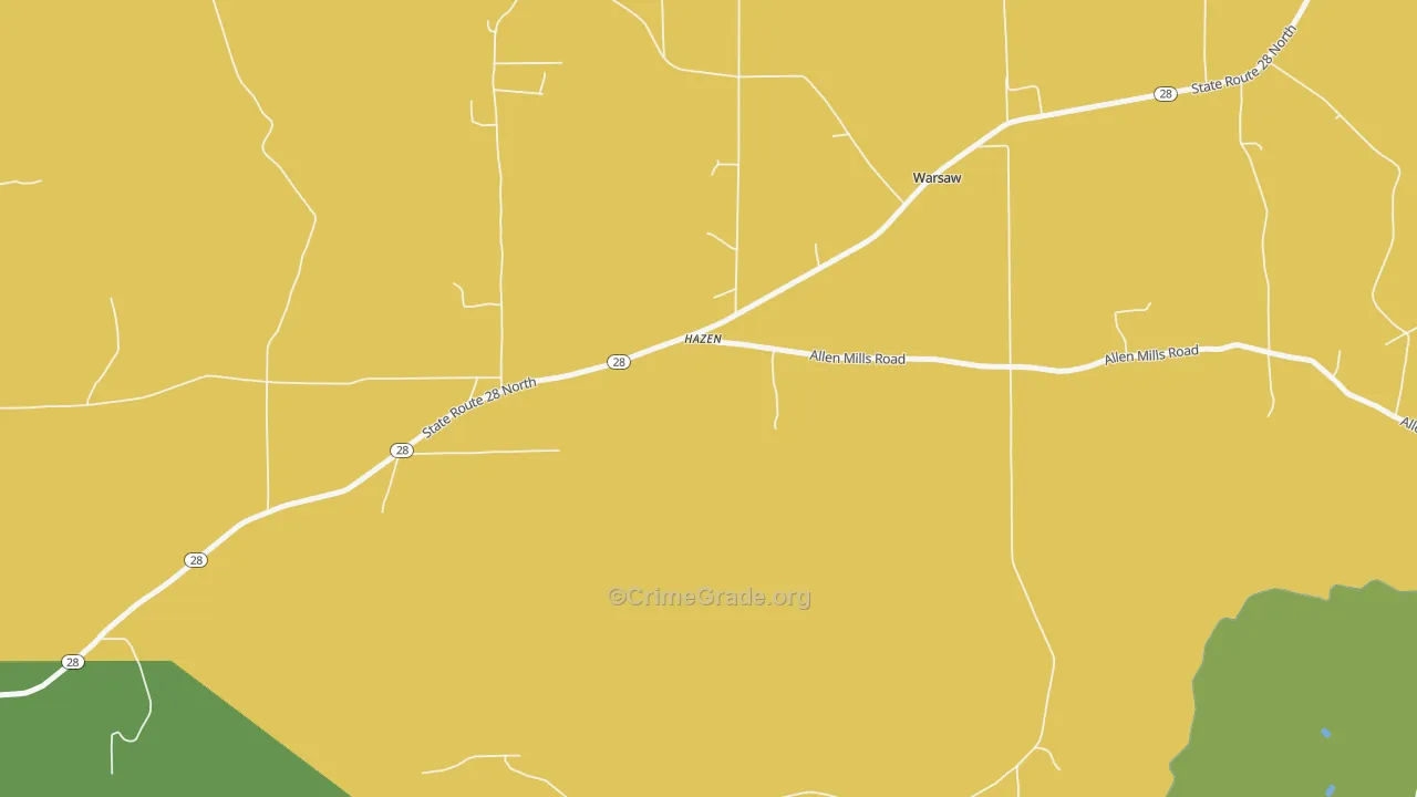 Hazen, PA Map of Vandalism Rates