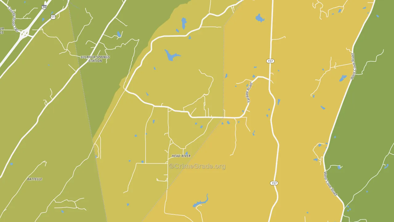 Head River, GA Map of Vandalism Rates