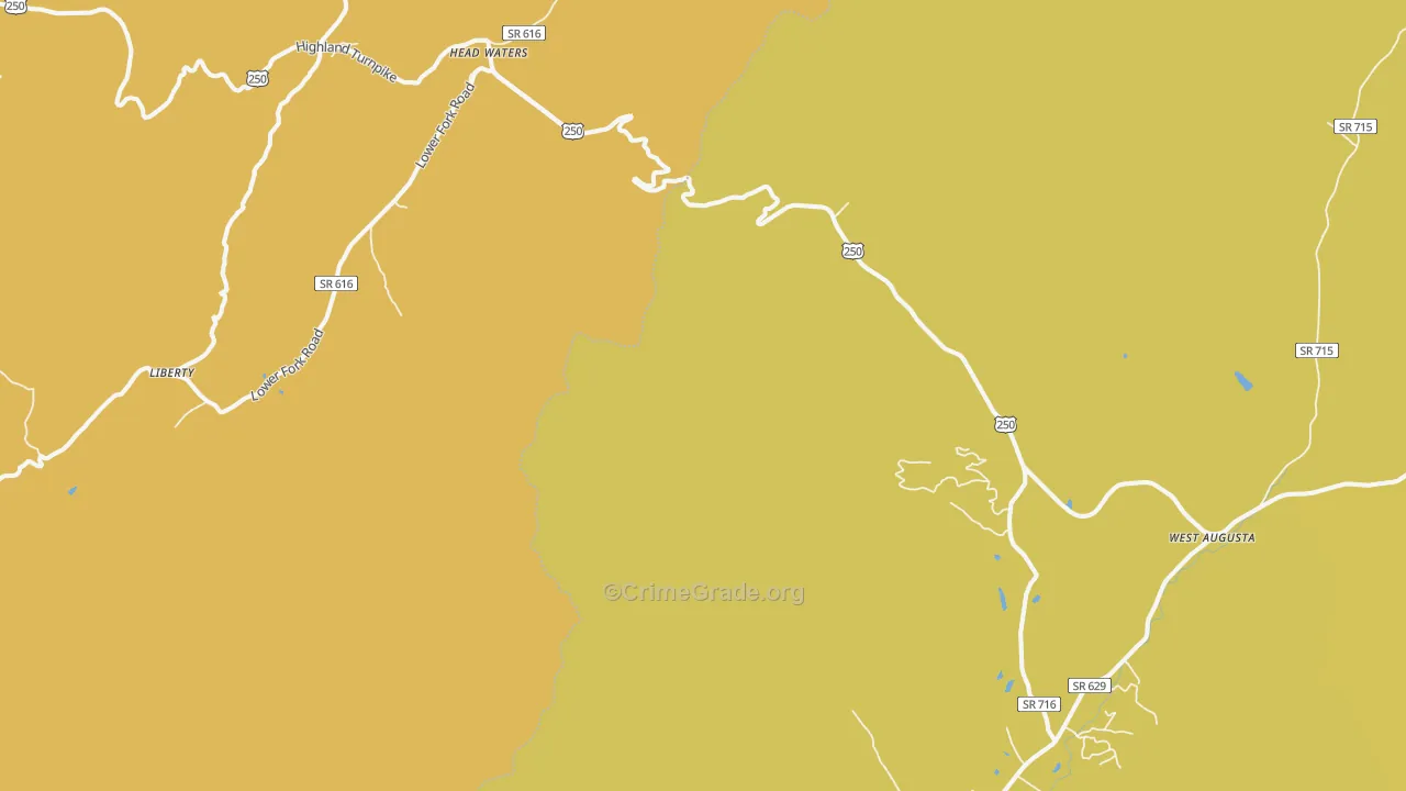 Head Waters, VA Map of Vandalism Rates