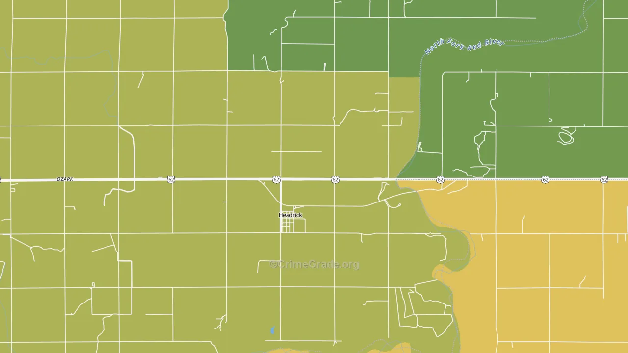 Headrick, OK Map of Vandalism Rates