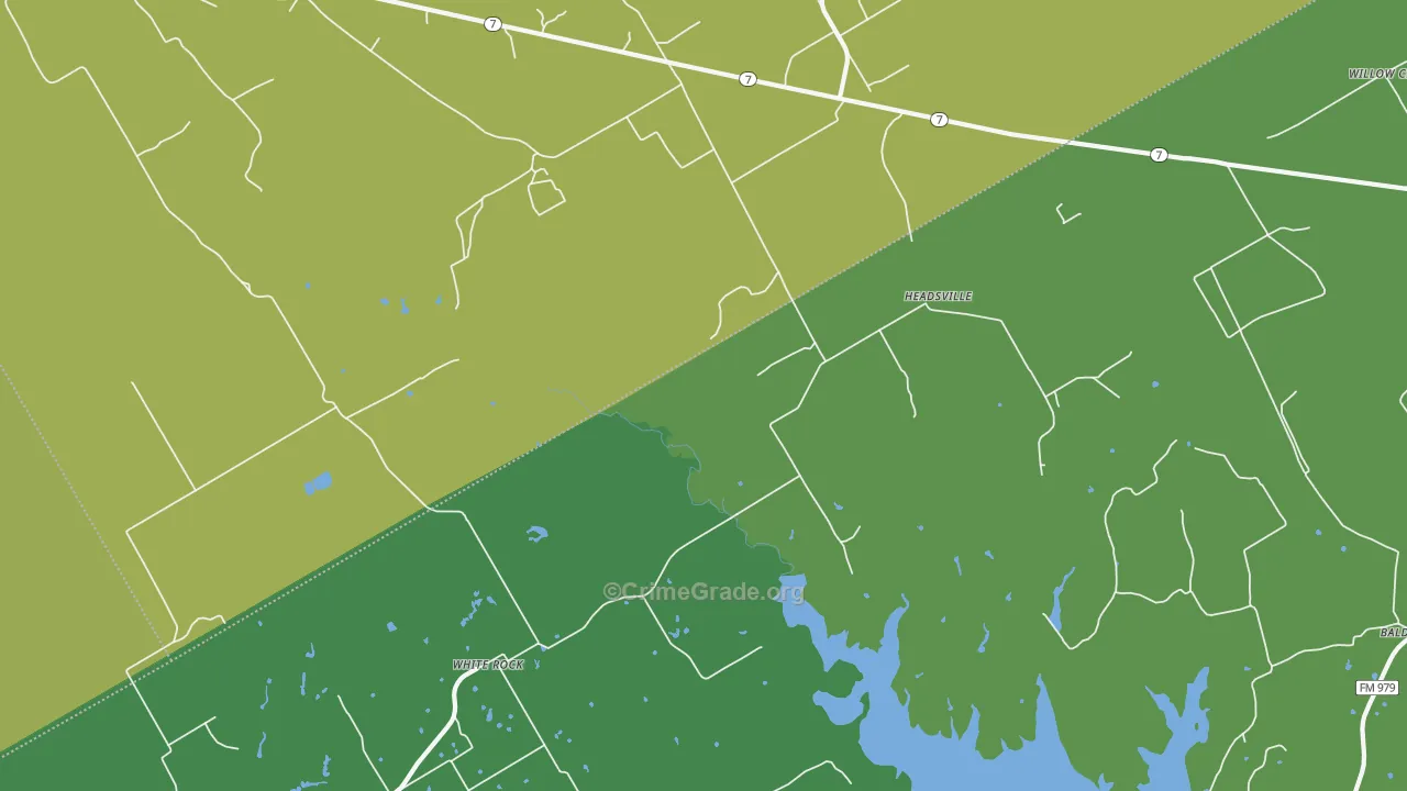Headsville, TX Map of Vandalism Rates