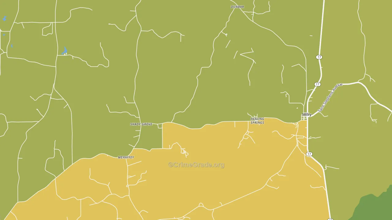 Healing Springs, AL Map of Vandalism Rates