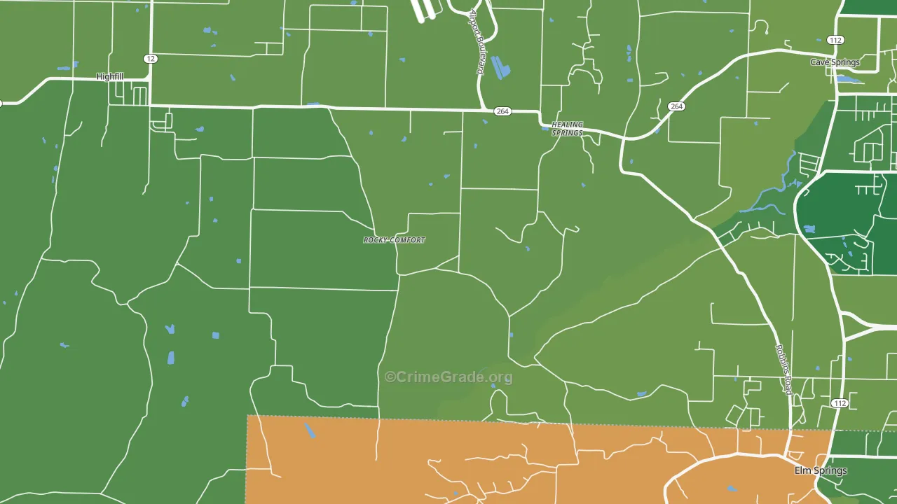 Healing Springs, AR Map of Vandalism Rates