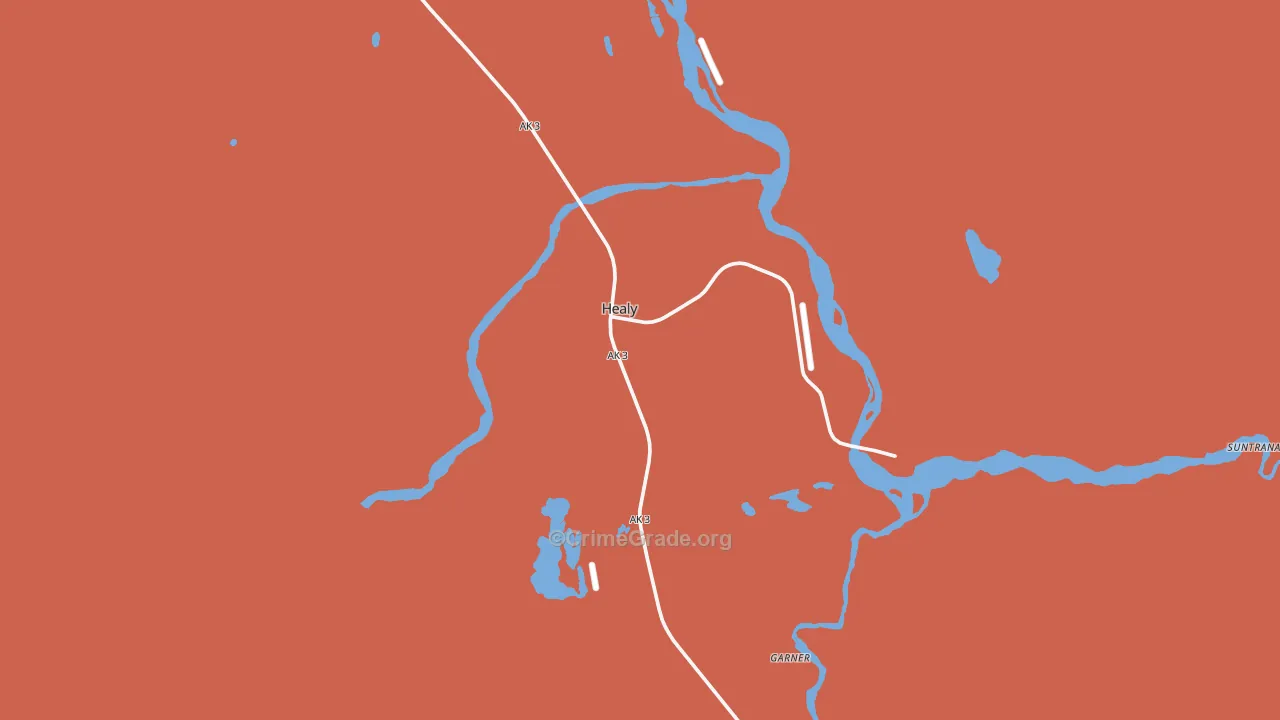 Healy, AK Map of Vandalism Rates