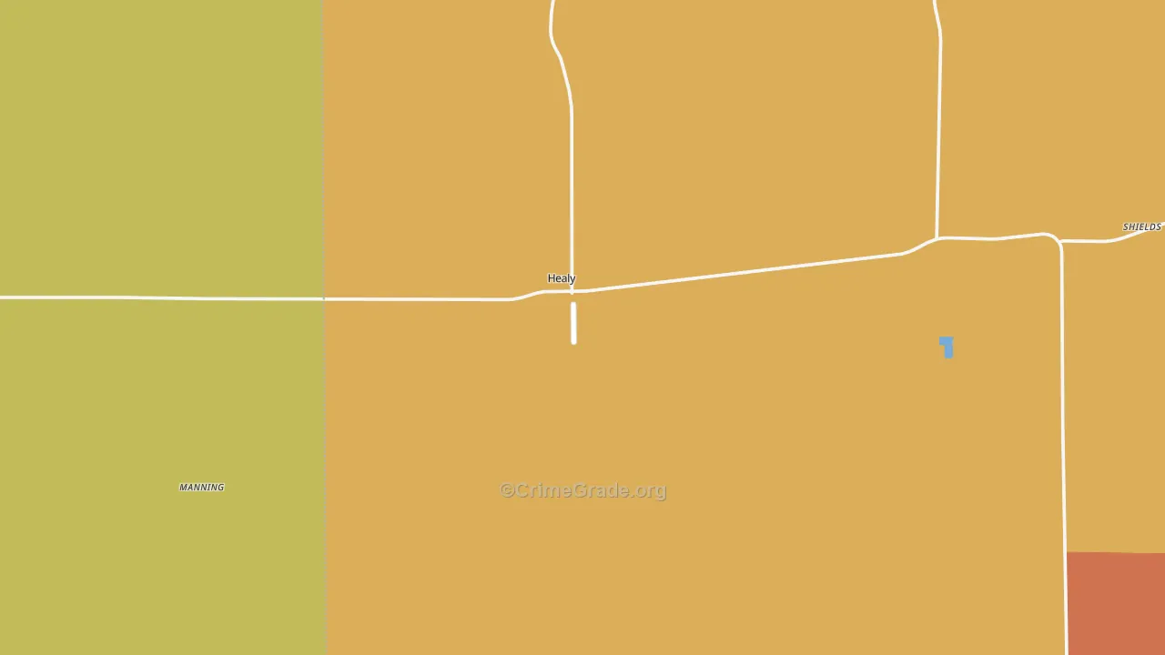Healy, KS Map of Vandalism Rates