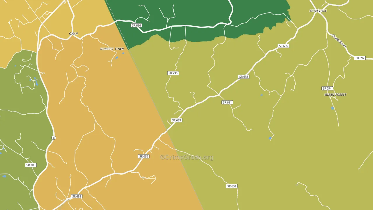 Heards, VA Map of Vandalism Rates