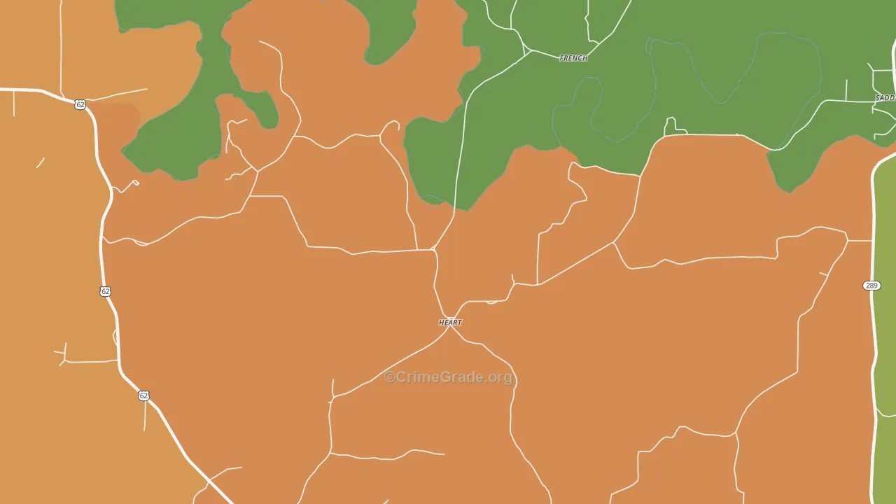 Heart, AR Map of Vandalism Rates