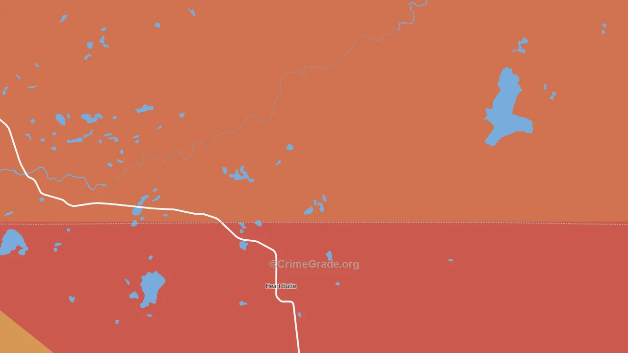 Heart Butte, MT Map of Vandalism Rates