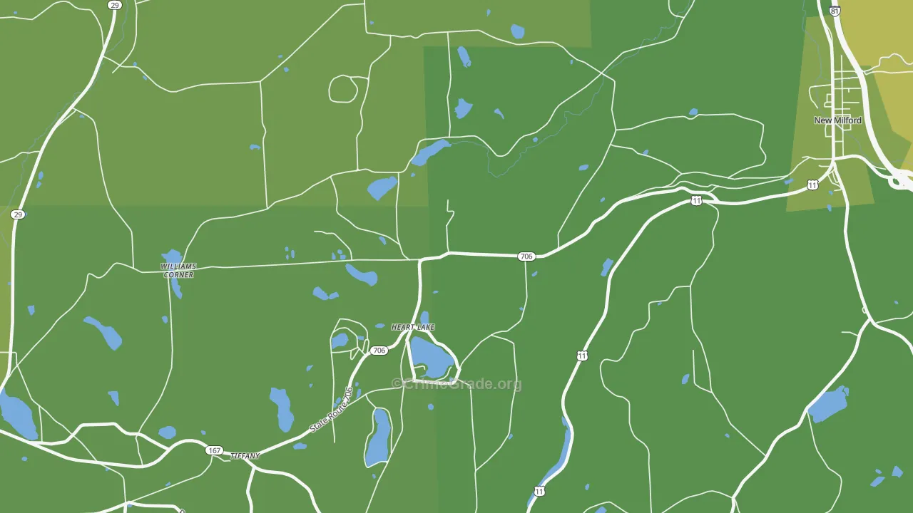 Heart Lake, PA Map of Vandalism Rates