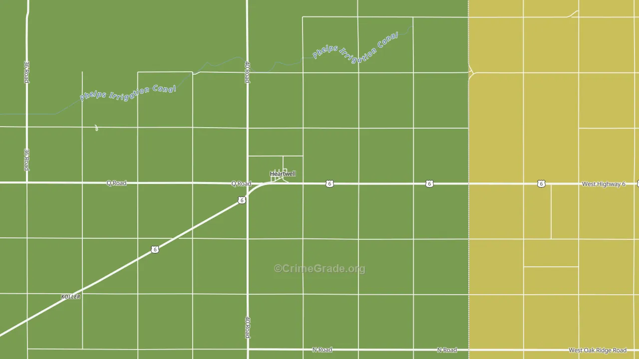 Heartwell, NE Map of Vandalism Rates