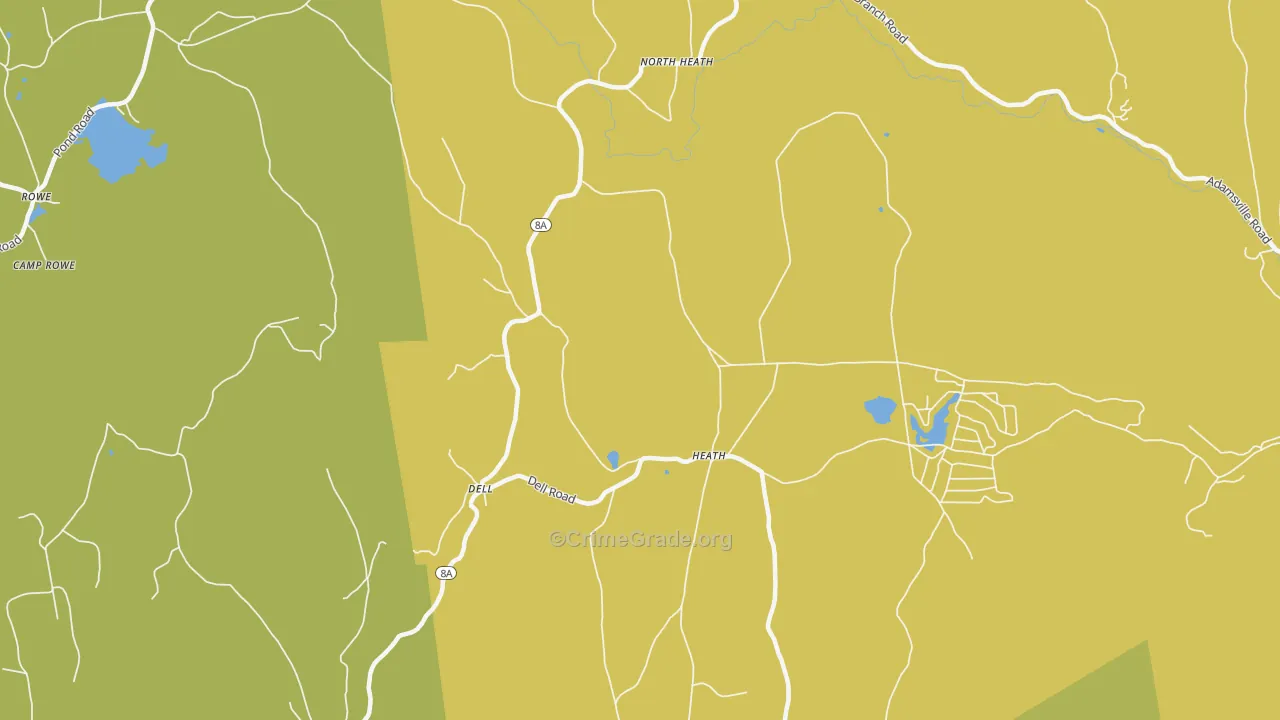 Heath, MA Map of Vandalism Rates
